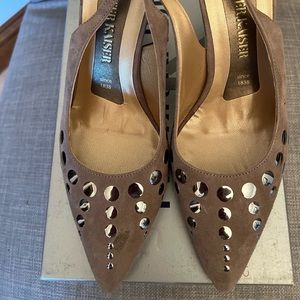Peter Kaiser Women’s Venus Taupe Slingback pumps Made In Germany 7.0